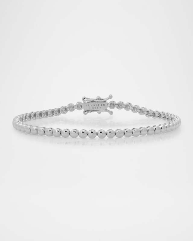 18K White Gold Mini Bezel Tennis Bracelet